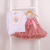 Cute Cupcake Birthday Outfit, Cupcake T Shirt, Moonstone Pettiskirt Tutu