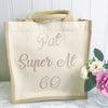 Personalised Gift Bag - Jute and Canvas Tote Bag With Any Phrase/Name