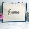 Bride to Be - Personalised Wedding Jute and Canvas Tote Bag With Any Phrase/Name - Perfect for Honeymoon and Weddings