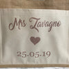 Bride to Be - Personalised Wedding Jute and Canvas Tote Bag With Any Phrase/Name - Perfect for Honeymoon and Weddings