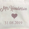 Bride to Be - Personalised Wedding Jute and Canvas Tote Bag With Any Phrase/Name - Perfect for Honeymoon and Weddings