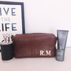 NEW Mens Personalised Traditional Wash,Toiletries & Grooming Bag - Perfect for Birthdays and Fathers Day - 2 Colour Ways