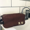 NEW Mens Personalised Traditional Wash,Toiletries & Grooming Bag - Perfect for Birthdays and Fathers Day - 2 Colour Ways