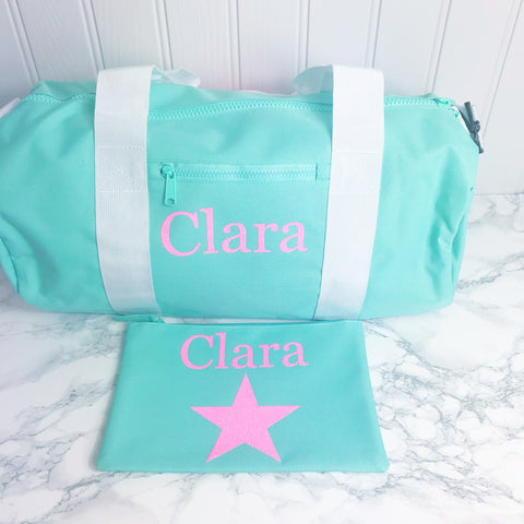 Girls Personalised Star Design Sleepover Bag