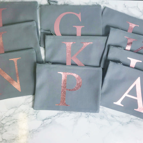 Any Initial Personalised Makeup Bag or Pencil Case For Girls, Ladies, Teachers