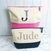 Personalised Name and Initial Two Tone Make Up Toiletries Bag - Perfect Gift for Girls Mums & Friends