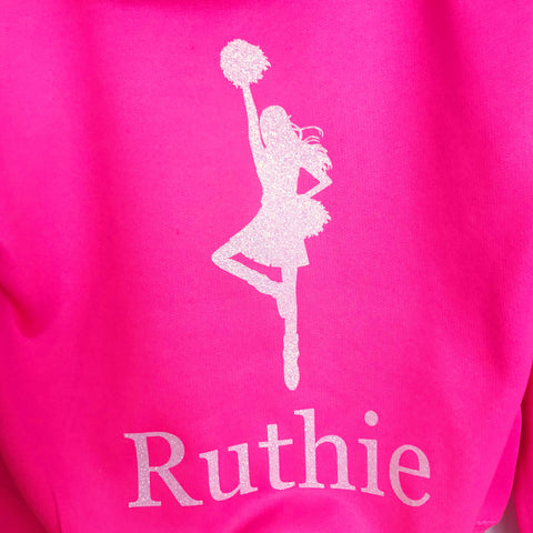 Girls Cheerleading Personalised Hoodie - 7 colours - Personalised Name or Slogan