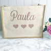Honeymoon Holiday Bag- Jute and Canvas Tote Beach Bag With Any Phrase/Name - Perfect for Honeymoon and Weddings