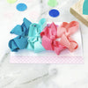 Gift Set of 4 Medium Boutique hair Bows peach blue aqua