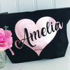 Sparkle Heart Make Up Toiletries Bag - Perfect Gift for Girls Mums & Friends