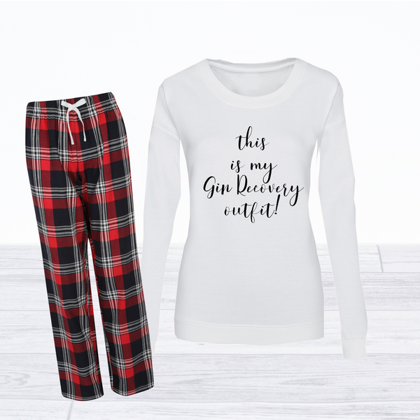 Ladies Weekend Recovery Prosecco & Gin Lounge Pants Pyjamas with Sweatshirt Top