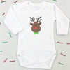 Personalised First Christmas Rudolph Baby Grow or T shirt for Boys