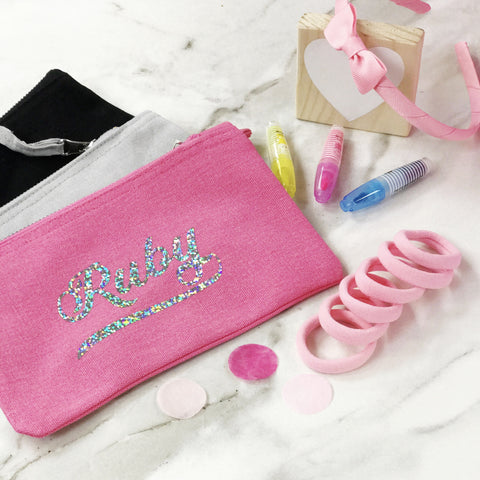 Back To School Personalised Pencil Case & Hair Bobbles Gift Set