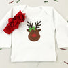 Personalised First Christmas Miss Rudolph Baby Grow or T Shirt for Girls