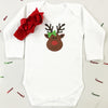 Personalised First Christmas Miss Rudolph Baby Grow or T Shirt for Girls