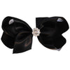 satin crystal hair bow
