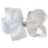 satin crystal hair bow