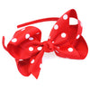 Girls Traditional Boutique Bow Headband in Grosgrain Ribbon with Dots