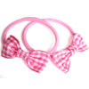 Mini Hair Bow Bobbles in Pairs for School In Gingham and Solid Ribbon