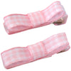 School Ribbon Clippies Sold in Pairs -  in Gingham Ribbon