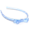 light blue headband teeny tiny gingham dots spots hairbows hair accessories school hair bows hair clip headband candy bows