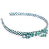 green headband teeny tiny gingham dots spots hairbows hair accessories school hair bows hair clip headband candy bows