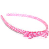 hot pink headband teeny tiny gingham dots spots hairbows hair accessories school hair bows hair clip headband candy bows