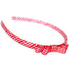 red headband teeny tiny gingham dots spots hairbows hair accessories school hair bows hair clip headband candy bows