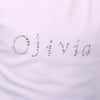 Girls Diamante Personalised White T Shirt - Available Short or Long Sleeves