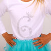 Girls Diamante Sparkly White Number T-Shirt  - Available Short or Long Sleeves
