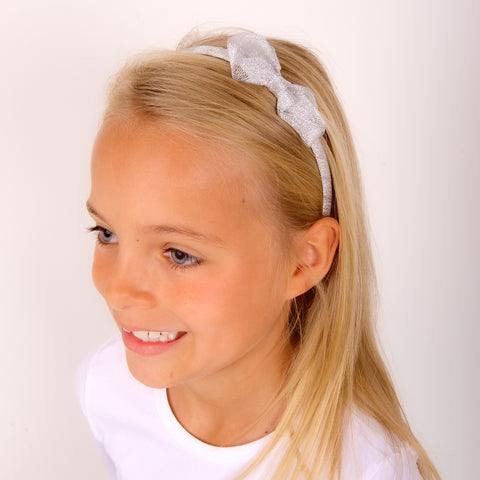 girls hair accessory sparkly silver gold headband hair bows alice bands candy bows