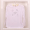 Snowflake Diamante Long or Short Sleeve White T Shirt