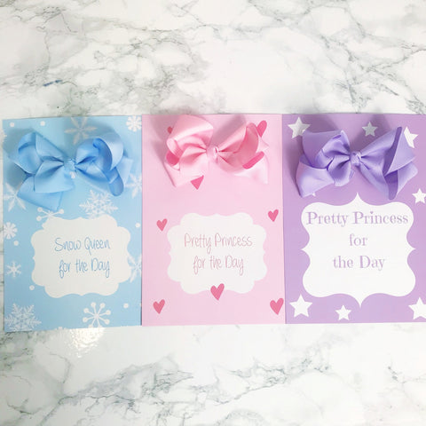 Gift Card and Boutique Bow "Princess for the Day"