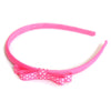 hot pink headband teeny tiny gingham dots spots hairbows hair accessories school hair bows hair clip headband candy bows