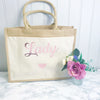 Personalised Navy Stripe Canvas and Rope Tote Beach Bag With Any Phrase/Name