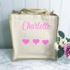 Honeymoon Holiday Bag- Jute and Canvas Tote Beach Bag With Any Phrase/Name - Perfect for Honeymoon and Weddings