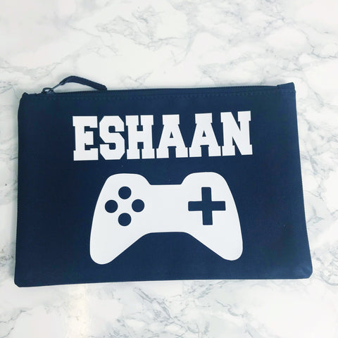 Boys Personalised Gaming Xbox, PS4 Wash Bag, Accessories Bag, Pencil Case - 5 Colour Options