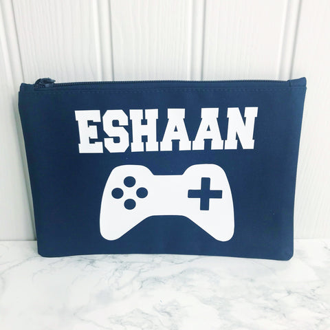 boys personalised wash bag pencil case accessory bag gaming controller xbox control ps4 personalised gifts for boys