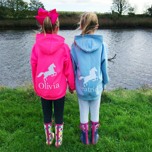 Girls' Horse Riding Personalised Hoodie  (7 colours)