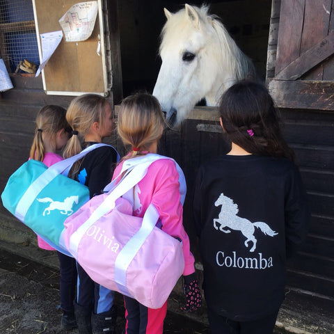 Girls' Horseriding Personalised Activity Bag  - (5 colours available)