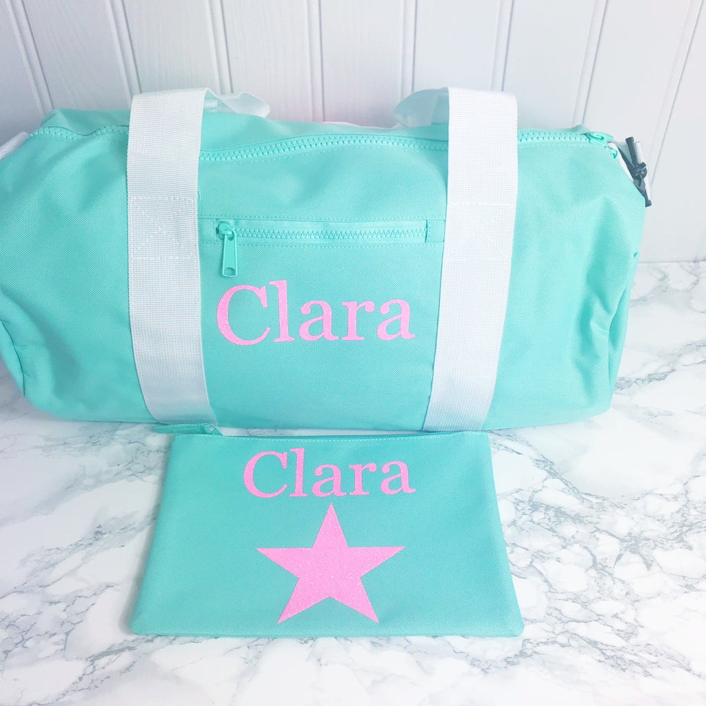 Girls Personalised Star Design Sleepover Bag Candy Bows