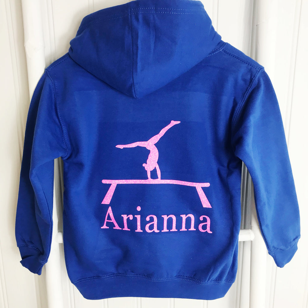 Girls Gymnastics Personalised Hoodie 7 colours Candy Bows