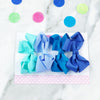 Gift Set of 4 Medium Boutique hair Bows blue dark blue