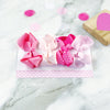 Gift Set of 4 Medium Boutique Hair Bows pink white