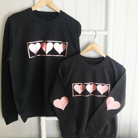 Yummy Mummy Mother's Day Rose Gold Star Design GIFT SET  Long Sleeve Sweatshirts - Charcoal Grey or Black