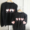 Mummy and Me Rose Gold LOVE HEART  Design GIFT SET  Long Sleeve Sweatshirts - Charcoal Grey or Black