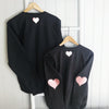 Girls'  Rose Gold LOVE HEART  Design  Long Sleeve Sweatshirt - Charcoal Grey or Black