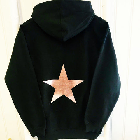 girls star hoodie rose gold, mummy and me hoodie, girls rose gold top, girls hoodie, heart hoodie