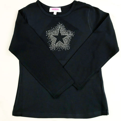 Starburst Constellation Diamante Black Long Sleeve T Shirt