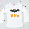 Girls Halloween Batty T shirt or Baby Grow - Personalisation Available